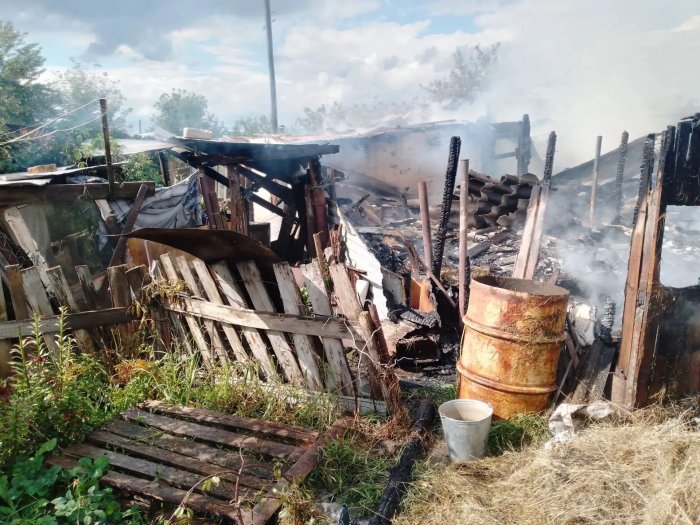 В Волжском районе огнеборцы оперативно ликвидировали возгорание надворных построек
