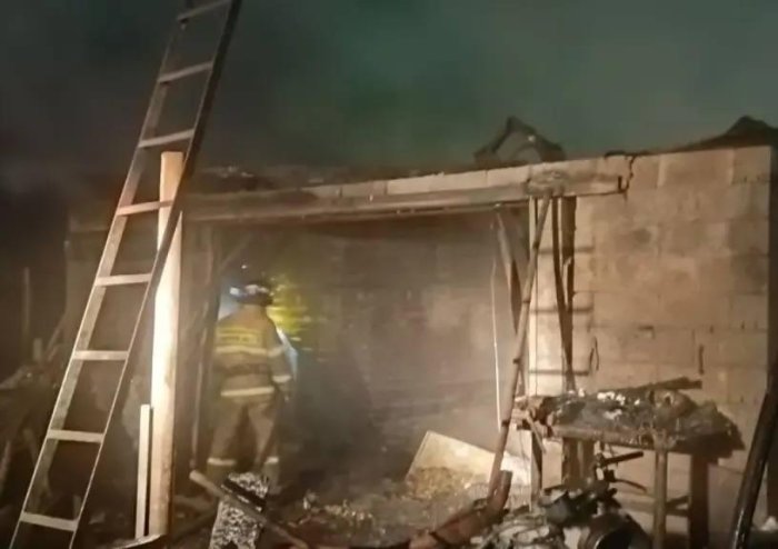 Вечерний пожар в Кинельском районе