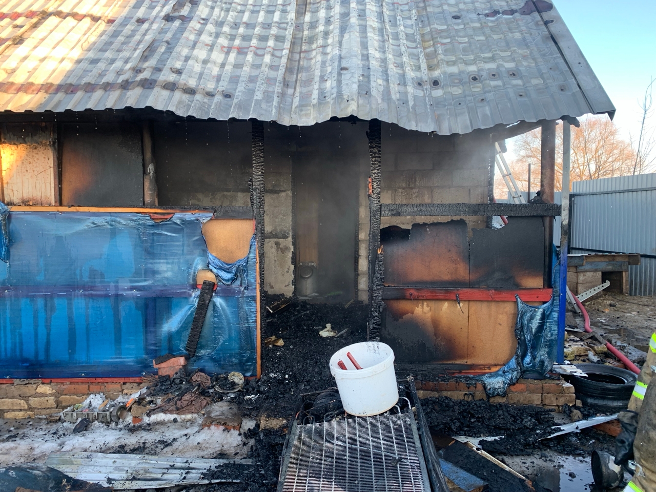 В Кинель-Черкасском районе произошло возгорание частной бани