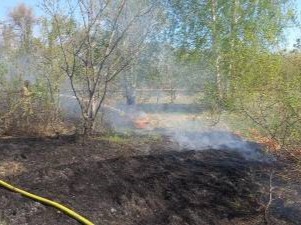 В Кошкинском районе горела сухая трава на площади 100 квадратных метров