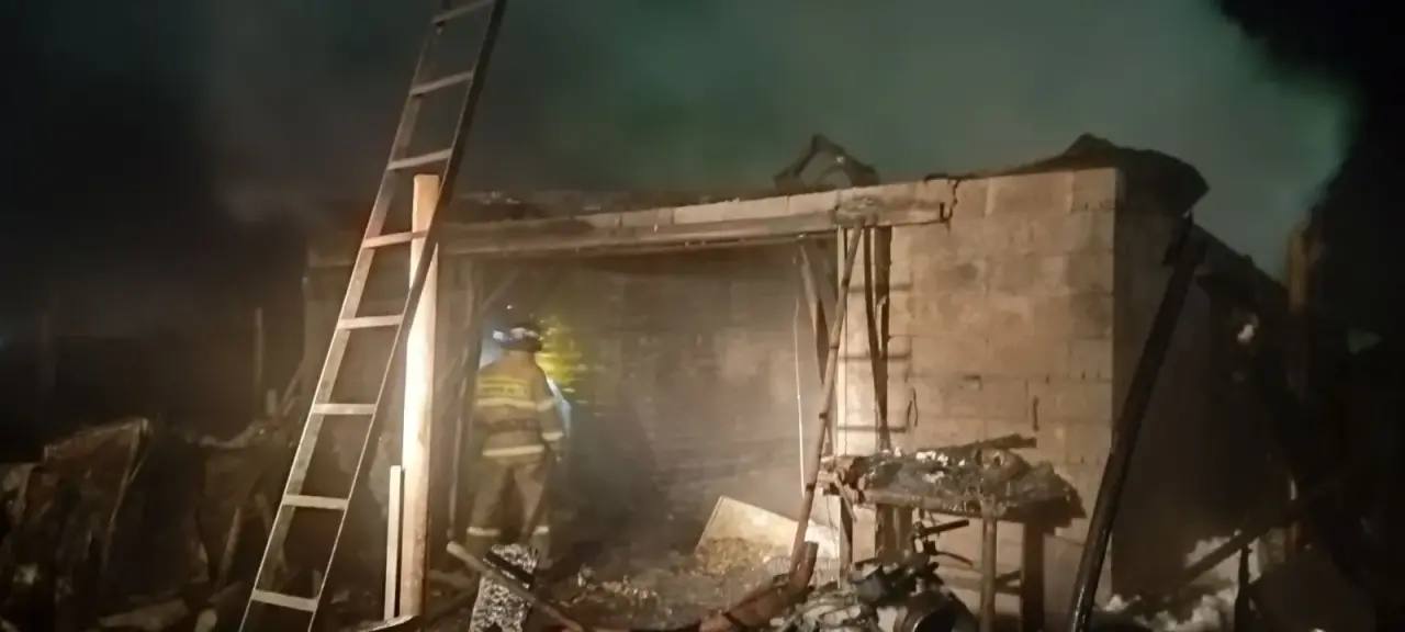 Вечерний пожар в Кинельском районе