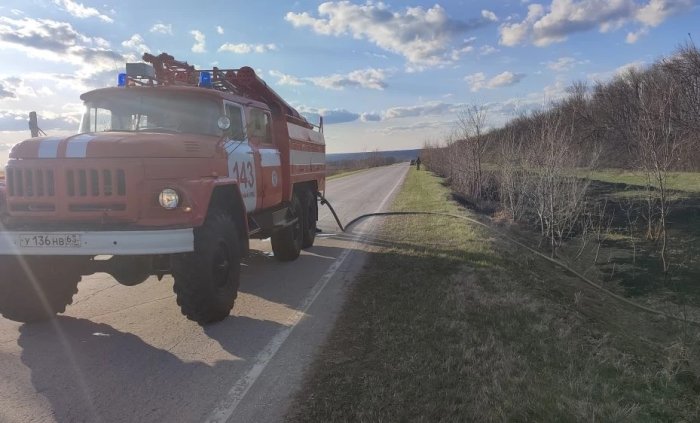 В Челно-Вершинском районе горела сухая трава