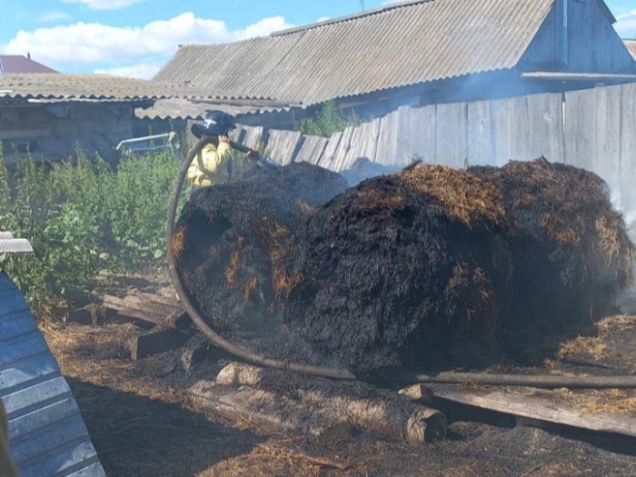 Вчера в селе Муранка Шигонского района горело сено в тюках