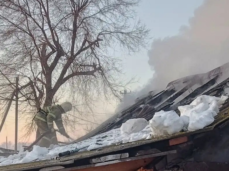 Утренний пожар в Богатовском районе