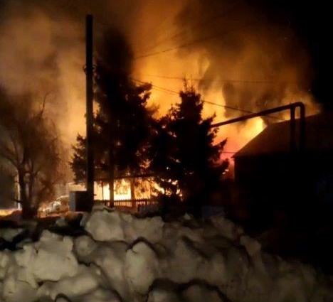 Пожар в селе Заплавное