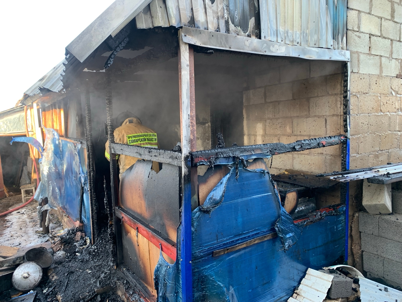 В Кинель-Черкасском районе произошло возгорание частной бани