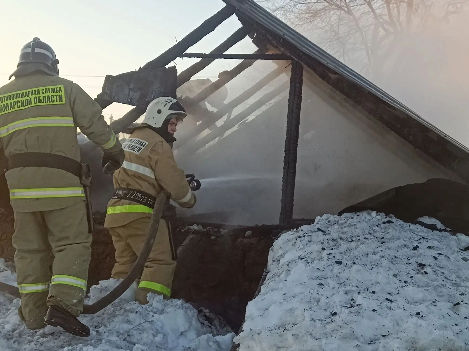 Утренний пожар в Богатовском районе