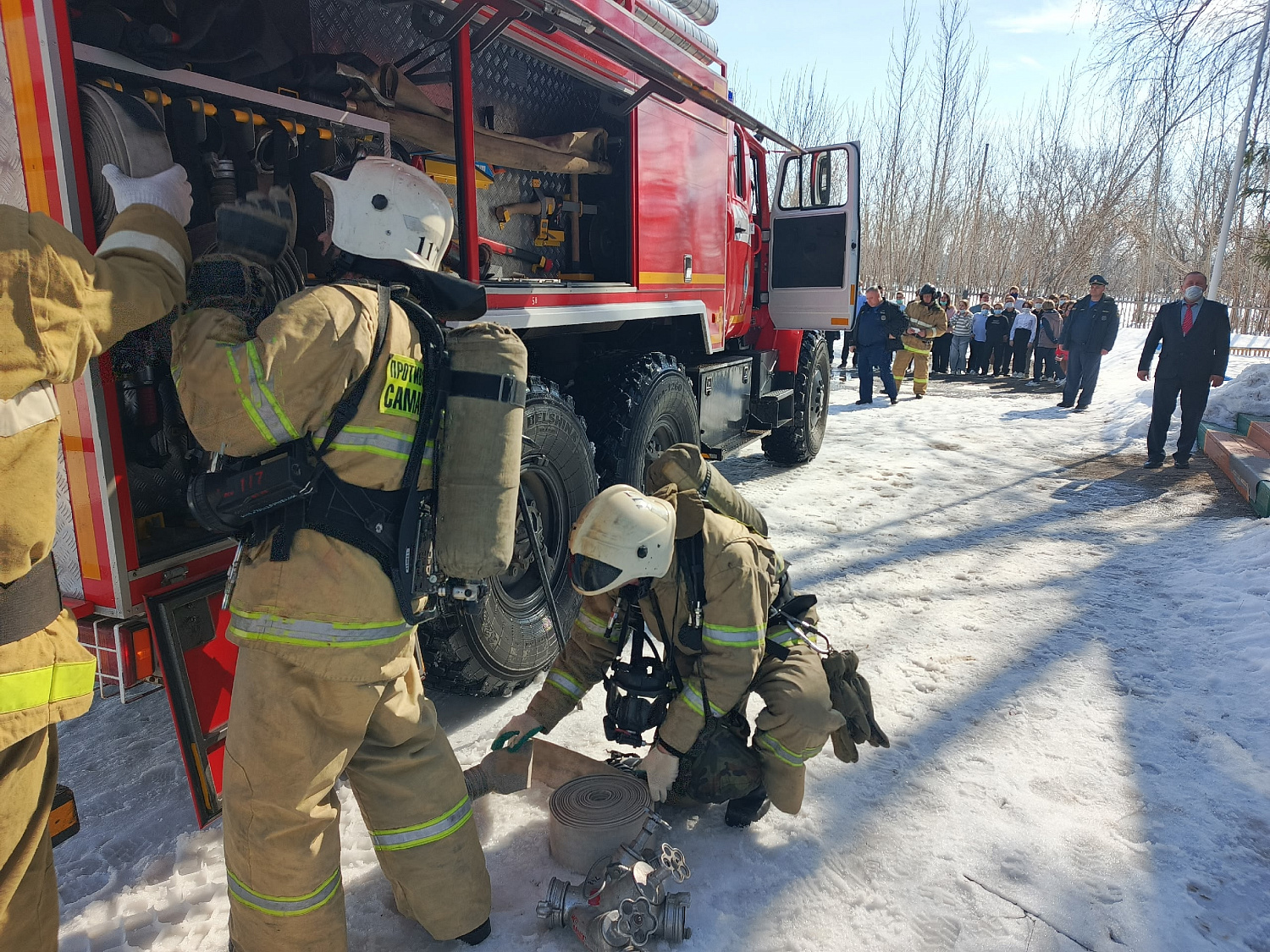 Пожарно-тактические учение прошло в Богатовском районе